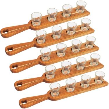 Imagem de Regua shot tabua tequila cachaça com copo de dose