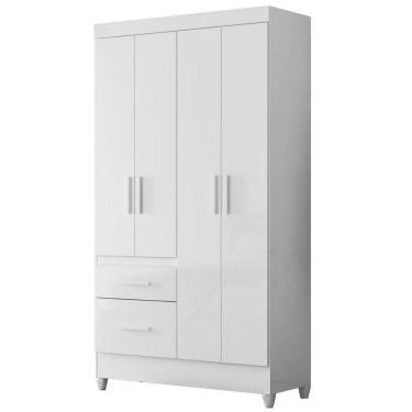 Imagem de Guarda Roupa Solteiro Madri 4p 110 Cm Branco Flex Moval Branco Flex