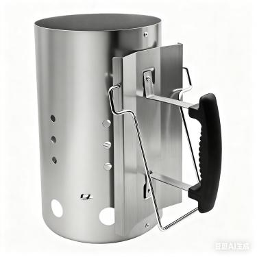 Imagem de gzcmxh Acessórios para churrasqueira a carvão para iniciantes de chaminé para iniciantes de briquete de fogo rápido com alça preta para churrasco, chaminé para cozinhar ao ar livre, churrasqueira