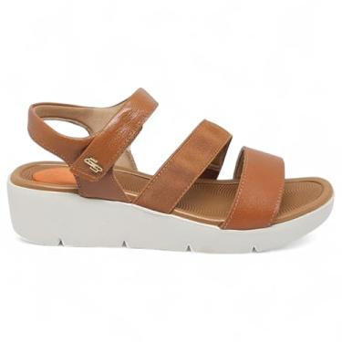 Imagem de Sandália Anabela Velcro Usaflex AL43011 - Doce de Leite - 39