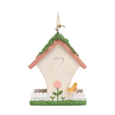 Imagem de FashionCha Caixa de Nidificação Decorativa de Resina para Pássaros Azuis, Abrigo Rústico para Jardim Externo, árvores, Presente, B