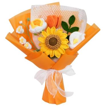 Imagem de Buquê de flores de crochê, flores de crochê, rosa de malha, buquê de flores de lírio do vale, para mulheres, esposa, amantes, amigos, aniversário, dia dos namorados, dia das mães, presentes de