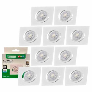 Imagem de Kit 10 Spot Led Neo Mr16 Embutir Quadrado 5w Taschibra 6500k