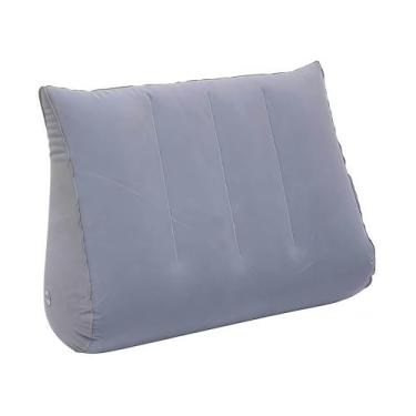 Imagem de ＫＬＫＣＭＳ Travesseiro inflável em forma de cunha para cama, formato triangular, para descanso e viagens, encosto multiposições engrossado, Cinza