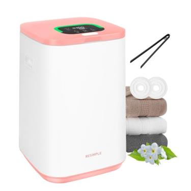 Imagem de RESIMPLE Aquecedor de toalhas para banheiro, aquecedor de toalha quente grande de 23L com visor LED, 3 modos de aquecimento, até 24 horas de atraso - rosa