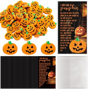Imagem de Marspark 100 Sets Christian Halloween Pumpkin Erasers Bulk with Religious Cards I Am Like a Pumpkin Party Favors for School Classroom Rewards Halloween Trick or Treat Gifts Goodie Bag Stuffers