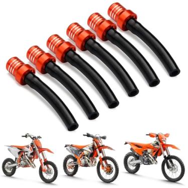 Imagem de AnXin Tampa de gás para motocicleta, mangueira de ventilação de ar, 6 peças, válvula de tanque de óleo de combustível, tubo de respiro CNC universal para 50-450cc SX SXF XC XCF EXC EXCF XCW XCFW EC