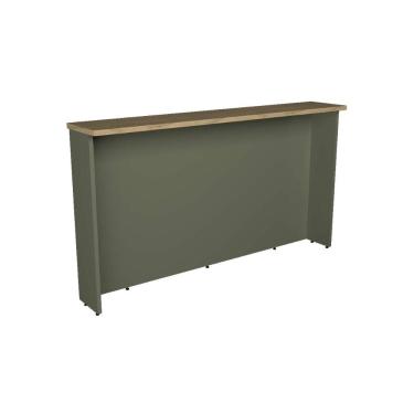 Imagem de Bancada Ilha Cozinha PH 3069 Évora 200cm Verde/Carvalho Nature - Herval