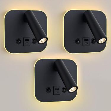 Imagem de 3 Arandela Spot Led Foco Móvel Usb E Usb-C Cabeceira Bet96