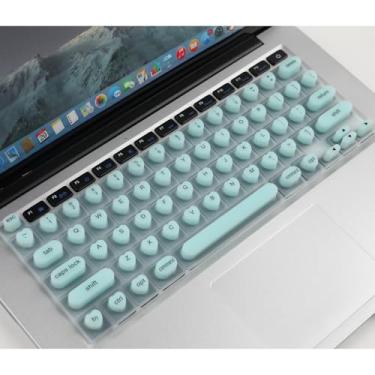 Imagem de Allinside Capa de teclado de unha longa para MacBook Pro 13/14/16 2021-2024, MacBook Air 13/15 2020-2024, adesivos de teclado de silicone em formato de coração elevado, verde menta