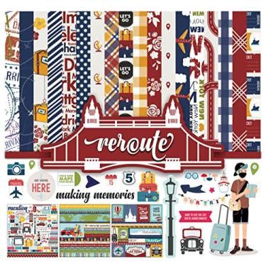 Imagem de Inkdotpot Travel Collection, kit de papel para scrapbook, dupla face, cartolina, 30,5 x 30,5 cm, pacote de papel para fazer cartões, com folha de adesivo, 16 páginas, multicolorido