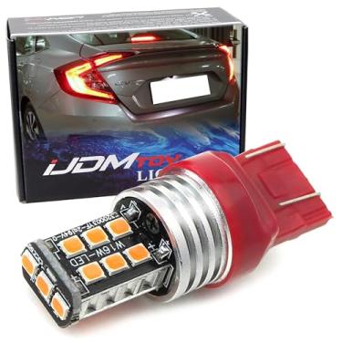 Imagem de iJDMTOY Lâmpada de substituição vermelha 15-SMD com recurso estroboscópico/piscante compatível com Honda Civic Sedan terceira luz de freio 2012-21.