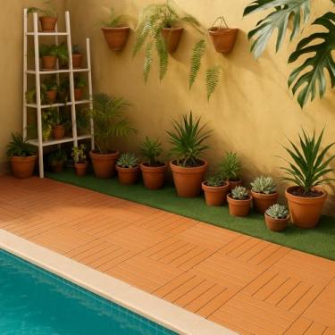 Imagem de KIT 20 DECK MODULAR PLASTICO DE ALTA RESISTENCIA 30X30X2,0 cm - PISCINA, JARDIM, VARAND...