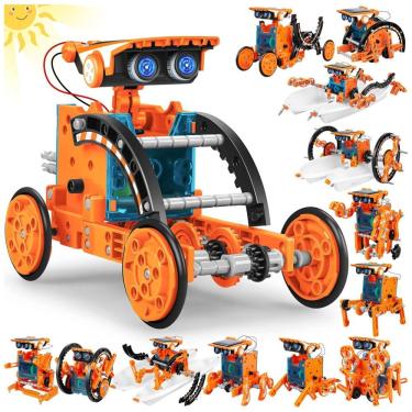 Imagem de Robô Educacional STEM 13-EM-1 Movido A Energia Solar Para Crianças De 8 A 12 Anos, Kit Científico DIY Para Experimentos Robóticos.