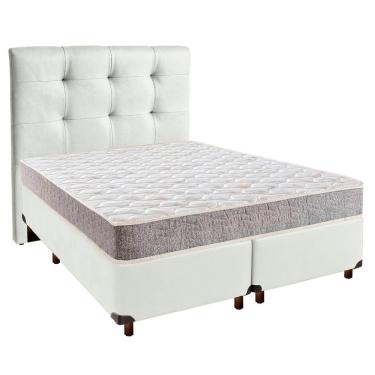 Imagem de Cama + Box Branco E Colchão D23 Casal - D23 Inducol + Cabeceira