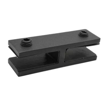 Imagem de Ｂｅｓｇａ Suporte de prateleira de vidro com braçadeira de vidro de aço inoxidável para montagem na parede para entrada do quarto, Preto, 180 Graus