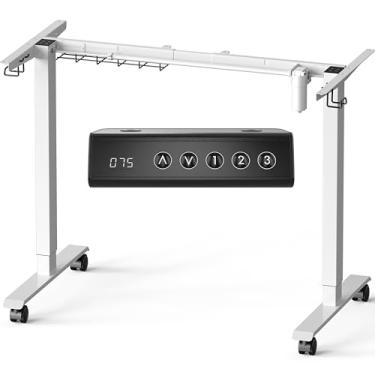 Imagem de SHW Electric Stand Up Desk Frame Workstation | Ergonomic Standing Height Adjustable Computer Desk for Home and Office | White
