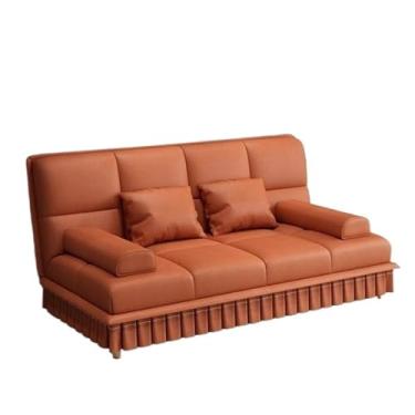 Imagem de Sofá-cama dobrável Sofá-cama dobrável multifuncional de uso duplo, design para apartamento pequeno, sala estar(Orange)