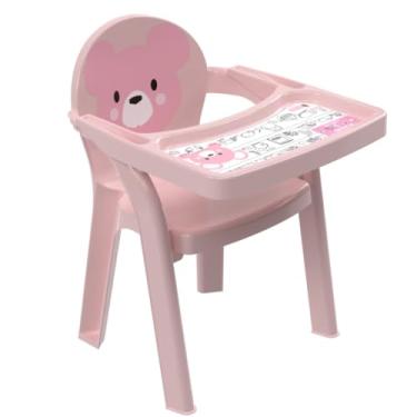 Imagem de POLTRONA CADEIRINHA DE BEBÊ INFANTIL PORTÁTIL COM BANDEJA PARA COLORIR PLASÚTIL (Rosa)