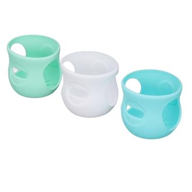 Imagem de Generic Garrafas Infantis Cobertura, Garrafas de bebê de 4 Onças de Manga Anti -escaldante Alimento de Silicone 3pcs Secagem Rápida para Uso Diário (Branco + Verde Claro + Verde Escuro)