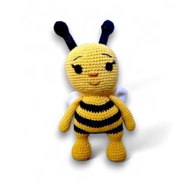 Imagem de Genérico Abelha de Pelúcia Amigurumi, 25 cm, Amarelo e Preto, Feito à Mão, Material Macio, para Crianças de 0 a 10 Anos