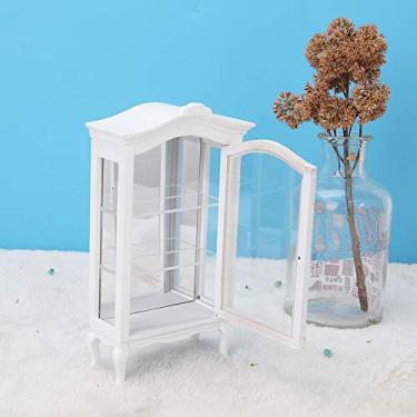 Imagem de ZJchao Estante para Casa de Bonecas, Prateleira para Exibição de Móveis para Casa de Bonecas, Escala 1:12, Madeira Branca, Vitrine Colecionável de 3 Camadas para Decoração e Exibição de de