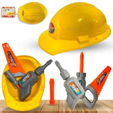Imagem de Kit Ferramentas Infantil Engenheiro Com Capacete Brinquedo - Europio, 