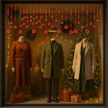 Imagem de Adesivo Decorativo De Natal Guirlanda Para Vitrine Portas Fachadas - P