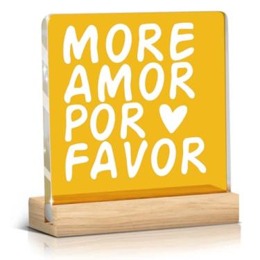 Imagem de Presente romântico de aniversário para casal, presente para ele seus amantes, placa de acrílico para quarto sala de estar escritório decoração de mesa - More Amor Por Favor
