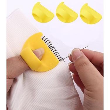 Imagem de Pacote com 3 guias de bainha de costura de plástico e ferramenta de costura de borda com marcações de 2/3/4 mm para bordas de tecido uniformes e profissionais (amarelo)
