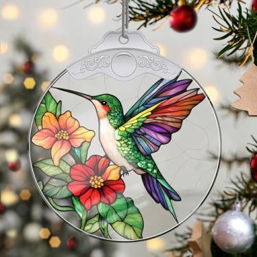 Imagem de Enfeites de Natal para pendurar em cristal, enfeites de árvore de Natal feitos à mão, decoração de carro e casa - presentes de Natal, decoração de artesanato em acrílico, ideias de troca de presentes