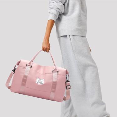 Imagem de Bolsa esportiva feminina com alça de ombro leve para viagem esportiva e uso noturno, rosa, Casual