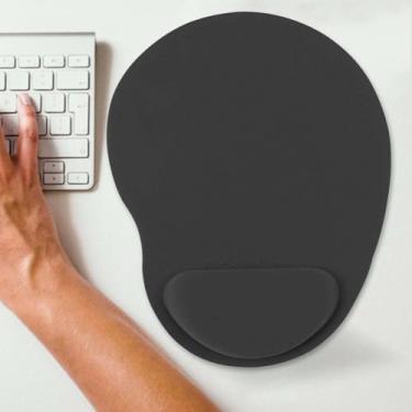 Imagem de 1 peça ergonômico confortável descanso de pulso mousepad tapete de mouse pad suporte PC antiderrapante para jogos, 23 x 18 x 2 cm (preto)