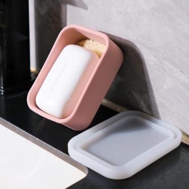 Imagem de Estojo de sabão de viagem de silicone à prova de vazamento, camada de drenagem, higiene pessoal de tamanho de viagem, recipiente de sabão portátil para sabonete em barra comum, suporte de sabão à