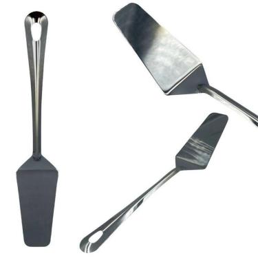 Imagem de Espátula Para Cortar Bolos Tortas Aço Inox 25Cm Confeitaria