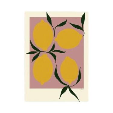 Imagem de Pôster De Arte Geométrica De Vaso De Limão Impressão Em Canvas Abstrat