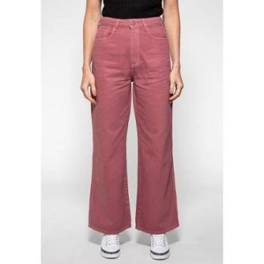 Imagem de Calça Sarja Wide Leg Guess Vinho-Feminino
