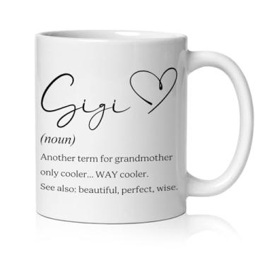 Imagem de BEHIFL Caneca Gigi Grandma Presentes Gigi para avó xícara de café cerâmica, presentes de avó de netos para aniversário, Natal, cerâmica, café, chá, caneca 325 ml