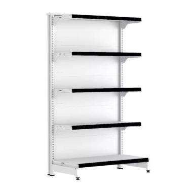 Imagem de Gondola Ponta 170 FIT Branco 5 Bandeja Pe Preto - AMAPÁ