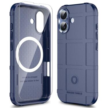 Imagem de LABILUS Capa protetora tática resistente ao desgaste magnética resistente a quedas de 2,4 m Rugged Shield para MagSafe compatível com iPhone 17 (6,3 polegadas) - azul marinho