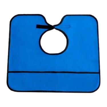 Imagem de Zialofi Babador para adultos, babador para idosos, prático, a manchas, presente simples, protetor de roupas à prova d'água para pais, idosos e, Azul