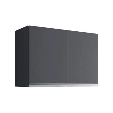 Imagem de Armario Aéreo Geladeira 80cm Andréia 2 Portas Ajl Móveis Cinza