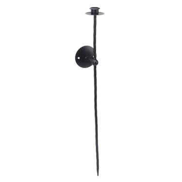 Imagem de Luocute Suporte de Vela de Montagem na Parede, 2 Peças de Arandela de Vela Em Espiral de Metal Com Material de Ferro Resistente Ao Calor, para Decoração de Sala de Estar, Quarto, Sala (BLACK)