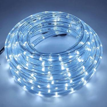 Imagem de Mangueira Iluminada LED 180 Leds 110V 10 Metros – Pisca Decorativo Flexível para Natal, Fachada, Jardim, Festa e Ambientes Externos – Alta Luminosidade e Economia de Energia (Branco)