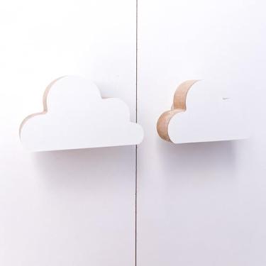 Imagem de 3 Puxadores Nuvem Branco Infantil Porta Cômoda Gaveta Móveis Quarto