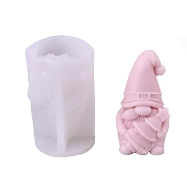 Imagem de Molde de silicone para vela de Natal reutilizável 3D molde de vela de silicone moldes de vela de férias artesanais sabão feito à mão decorações de natal suprimentos de artesanato (gnomo de árvore)