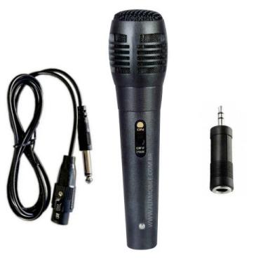 Imagem de Microfone para Karaokê com Cabo 3 Metros + Adaptador P2 TOMATE