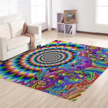 Imagem de Tapetes de área de ilusão ótica 3D para homens, meninos, adultos, quarto, sala de estar, tapetes decorativos com ilusão vibrante, decoração de casa, tapete colorido para sala de jogos