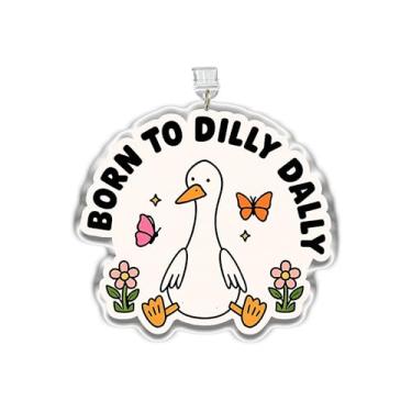 Imagem de MEIYSTICK Berloque Born to Dilly Dally, pingente Kindle, pingentes de plugue de pó de acrílico tipo C ou relâmpago, pingentes de acessórios Kindle, Silly Goose presentes engraçados para meninos e