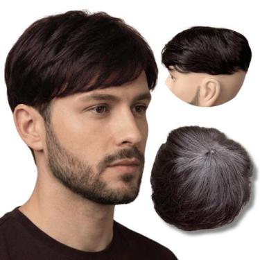 Imagem de Prótese capilar masculina Topo cabeça Tic-tac 17x17 orgânica - LIONSWI